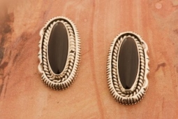 Artie Yellowhorse Genuine Black Onyx Sterling Silver Post Earrings